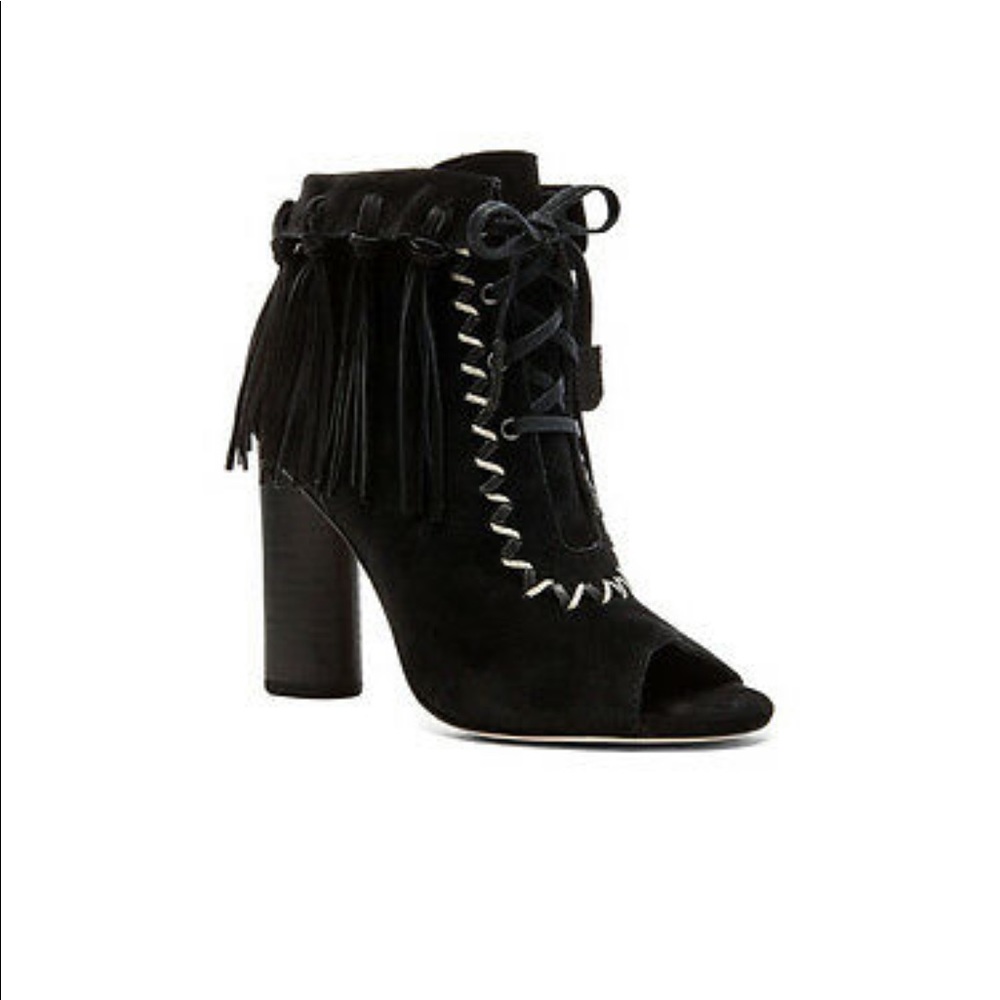 NWOT Cynthia Vincent Open Toe Suede Bootie